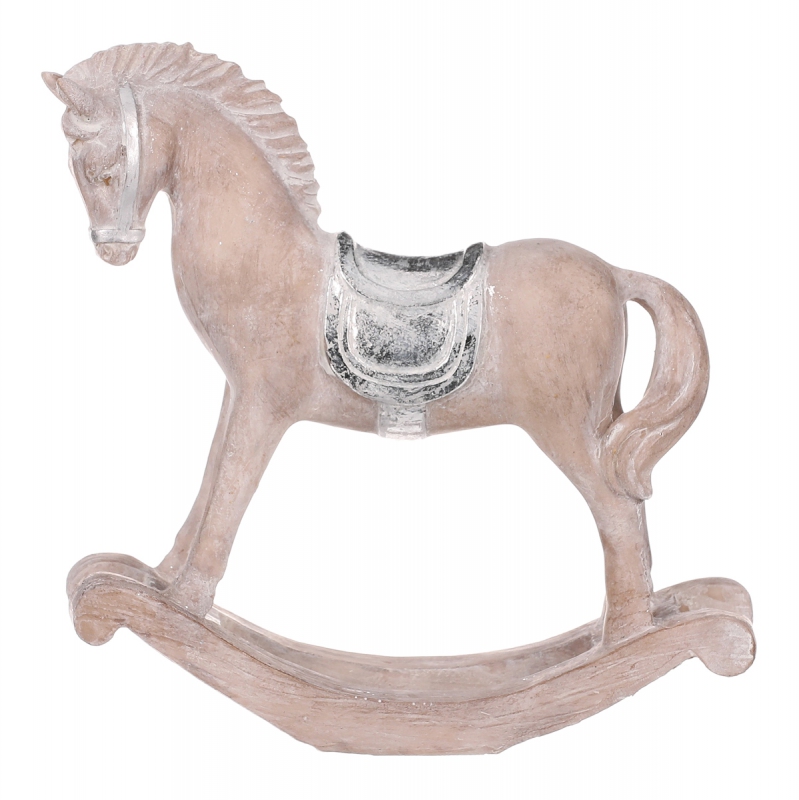 Koník dekoračný hojdací so strieborným sedlom