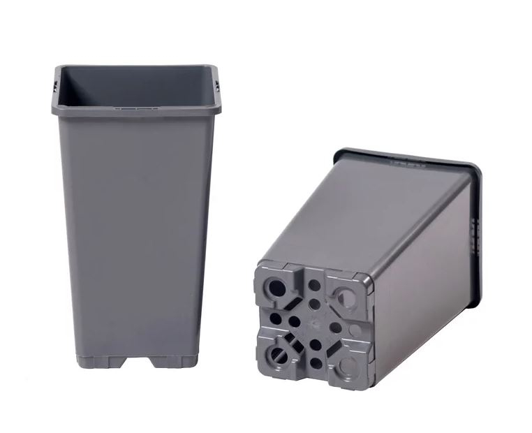 Kvetináč plastový vysoký štvorcový čierny 1,7l, 11 x 19 cm