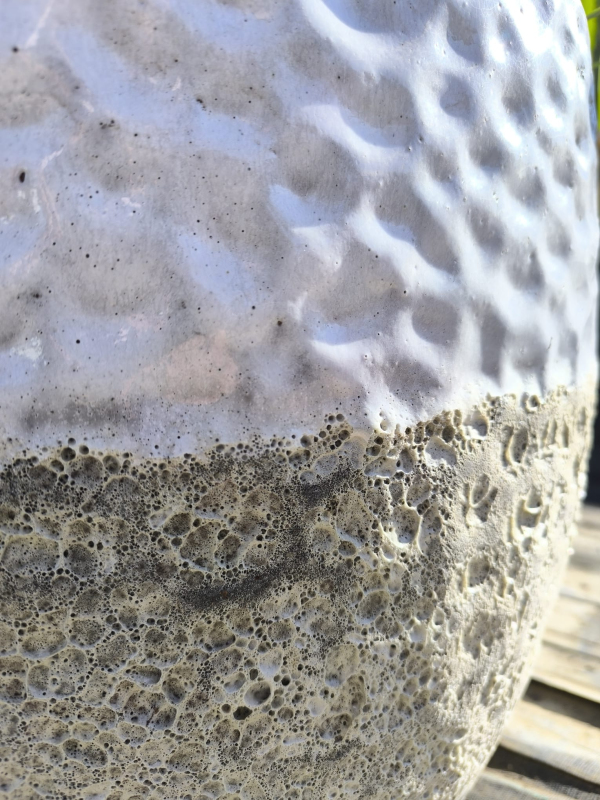 Kvetináč keramický L - biely dekor