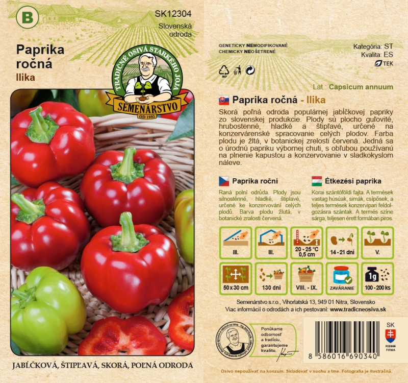 Semenárstvo Paprika ročná ´Ilika´