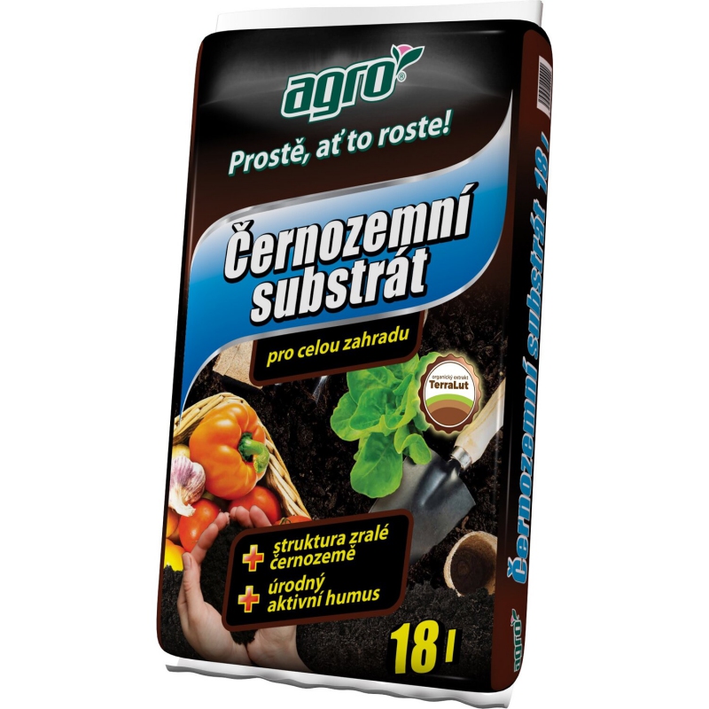 AGRO Substrát černozemný na záhradu 18l