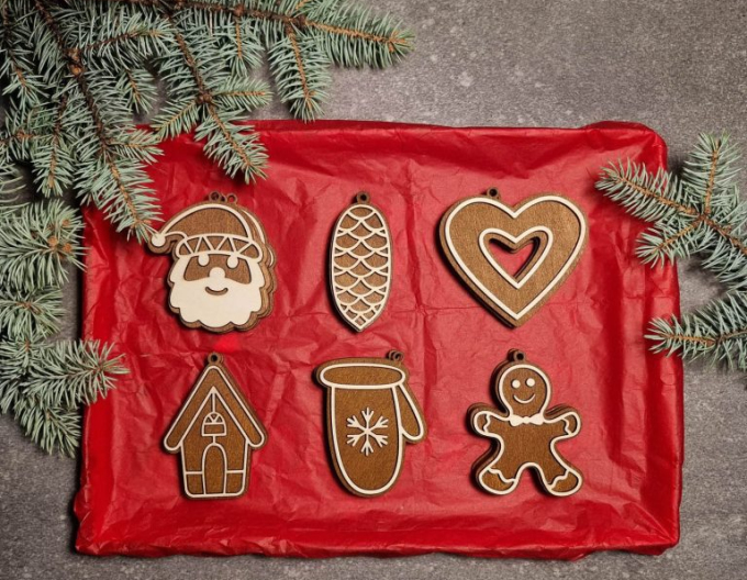 Perníkový set č.2 - box s vianočnými ozdobami