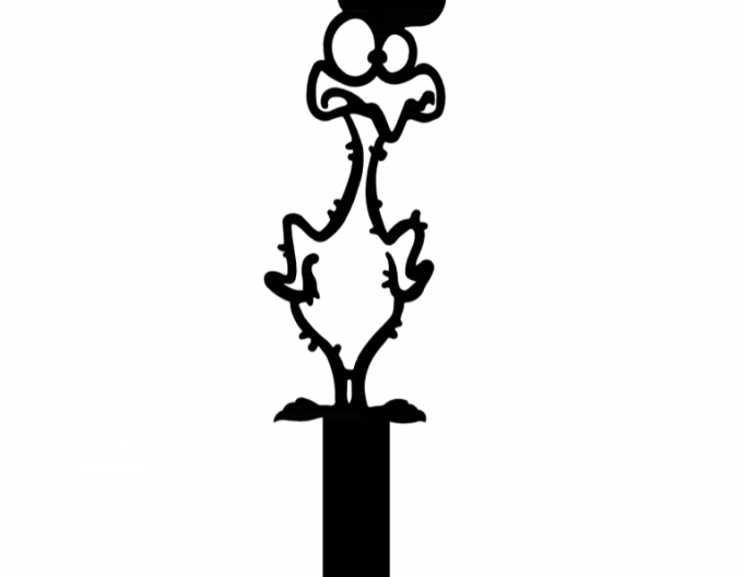 Záhradný zápich – ošklbaný kohút 30cm