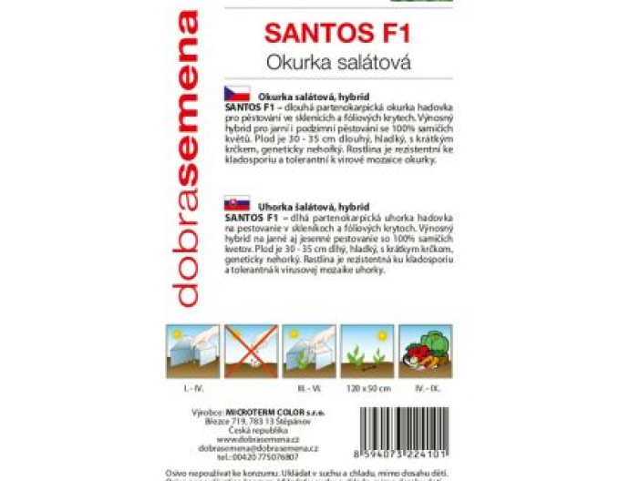Dobrá semena Uhorka siata šalátová ´Santos F1´