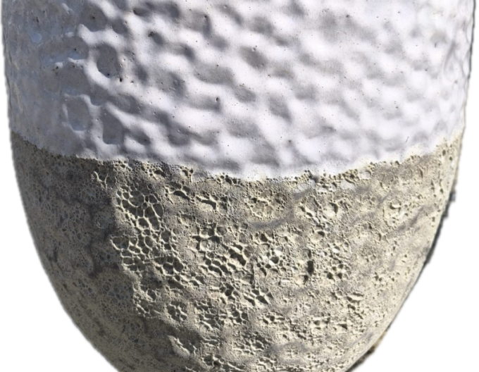 Kvetináč keramický L - biely dekor