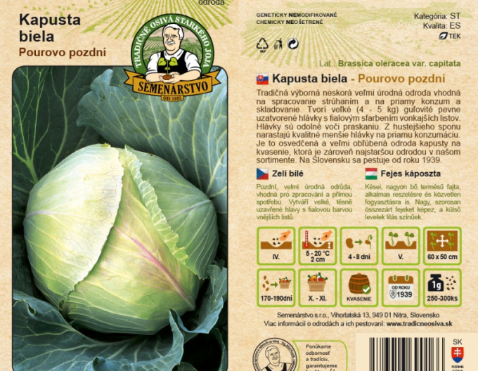 Semenárstvo Kapusta biela ´Pourovo pozdní´
