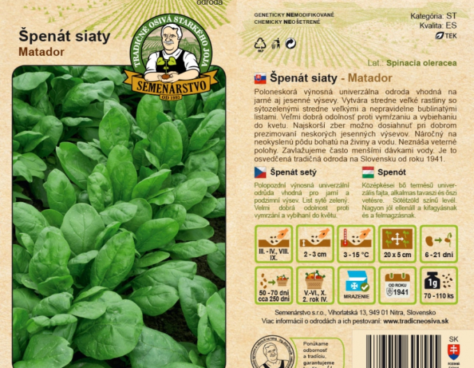 Semenárstvo Špenát siaty ´Matador´