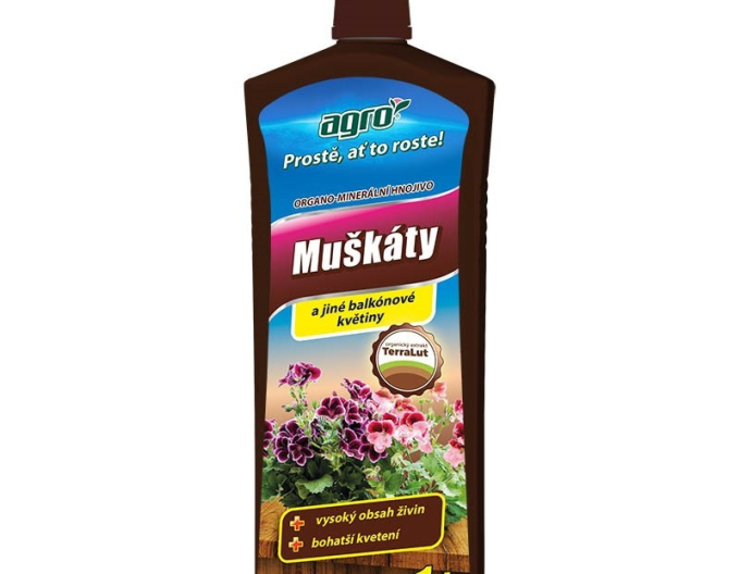 Agro organicko-minerálne hnojivo na muškáty 1l